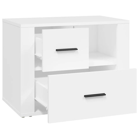 vidaXL Bedside Cabinet White 60x36x45 cm Engineered Wood