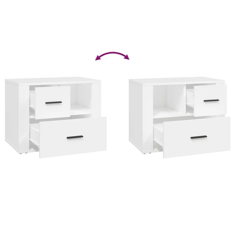 vidaXL Bedside Cabinet White 60x36x45 cm Engineered Wood