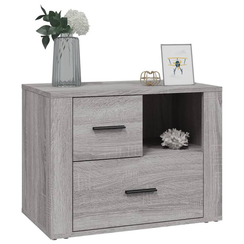 vidaXL Bedside Cabinet Grey Sonoma 60x36x45 cm Engineered Wood