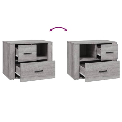 vidaXL Bedside Cabinet Grey Sonoma 60x36x45 cm Engineered Wood