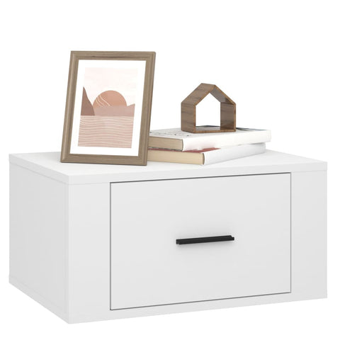 vidaXL Wall-mounted Bedside Cabinet White 50x36x25 cm