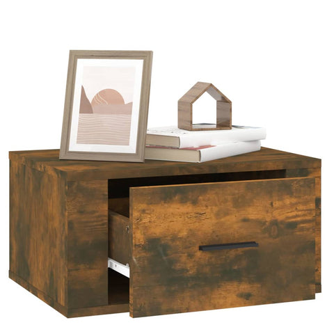 vidaXL Wall-mounted Bedside Cabinets 2 pcs Smoked Oak 50x36x25 cm