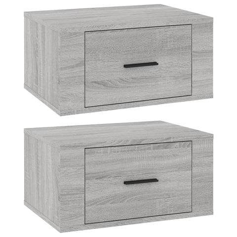 vidaXL Wall-mounted Bedside Cabinets 2 pcs Grey Sonoma 50x36x25 cm
