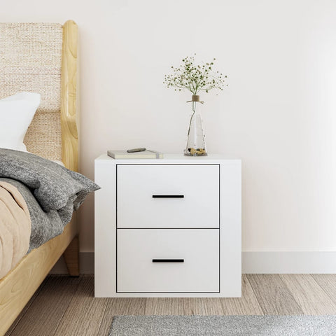 vidaXL Wall-mounted Bedside Cabinet White 50x36x47 cm