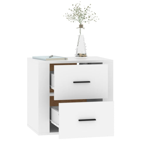 vidaXL Wall-mounted Bedside Cabinet White 50x36x47 cm