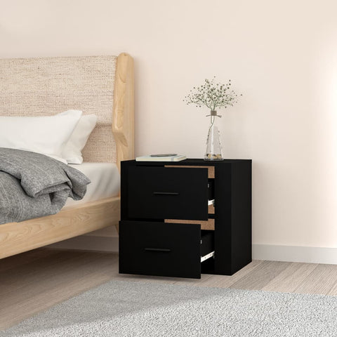 vidaXL Wall-mounted Bedside Cabinet Black 50x36x47 cm