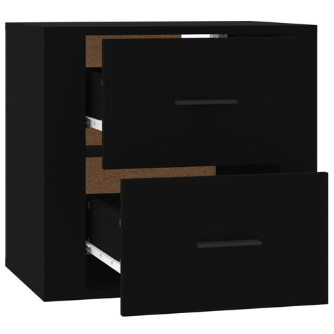 vidaXL Wall-mounted Bedside Cabinet Black 50x36x47 cm