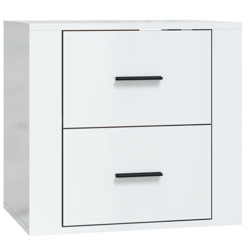 vidaXL Wall-mounted Bedside Cabinet High Gloss White 50x36x47 cm