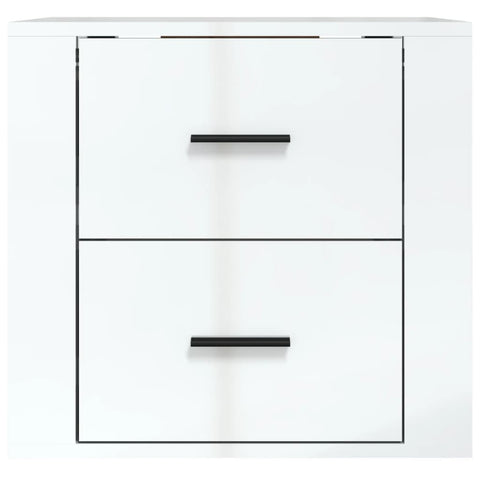 vidaXL Wall-mounted Bedside Cabinet High Gloss White 50x36x47 cm