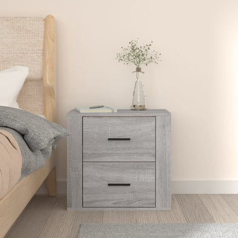 vidaXL Wall-mounted Bedside Cabinet Grey Sonoma 50x36x47 cm