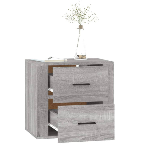 vidaXL Wall-mounted Bedside Cabinet Grey Sonoma 50x36x47 cm