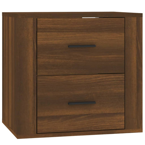 vidaXL Wall-mounted Bedside Cabinet Brown Oak 50x36x47 cm