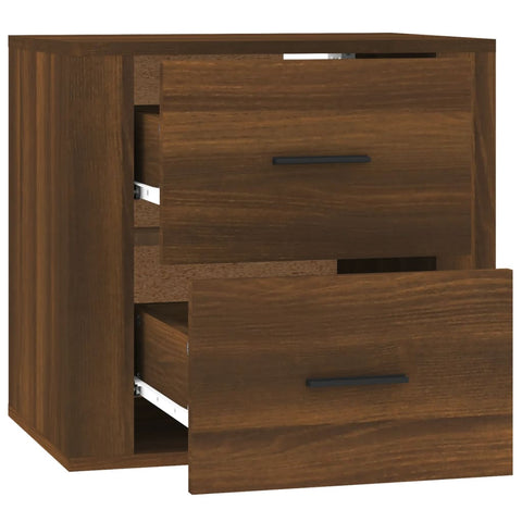 vidaXL Wall-mounted Bedside Cabinet Brown Oak 50x36x47 cm