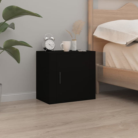 vidaXL Wall-mounted Bedside Cabinets 2 pcs Black 50x30x47 cm