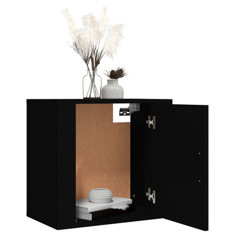 vidaXL Wall-mounted Bedside Cabinets 2 pcs Black 50x30x47 cm