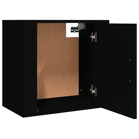 vidaXL Wall-mounted Bedside Cabinets 2 pcs Black 50x30x47 cm