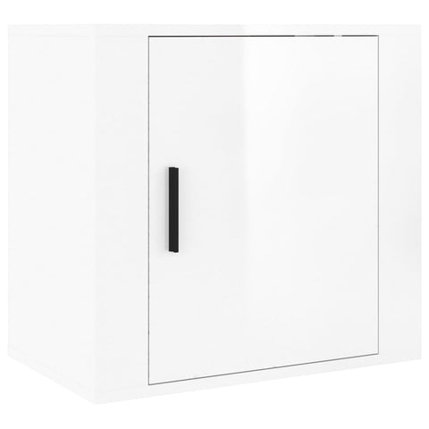 vidaXL Wall-mounted Bedside Cabinet High Gloss White 50x30x47 cm