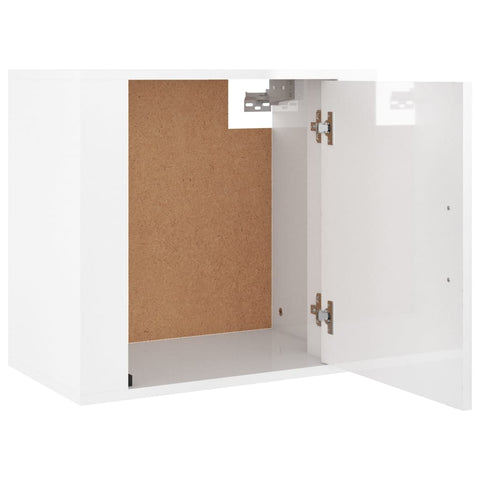 vidaXL Wall-mounted Bedside Cabinet High Gloss White 50x30x47 cm