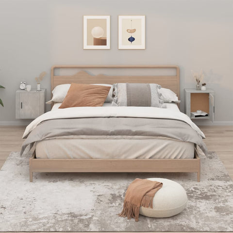 vidaXL Wall-mounted Bedside Cabinets 2 pcs Concrete Grey 50x30x47 cm