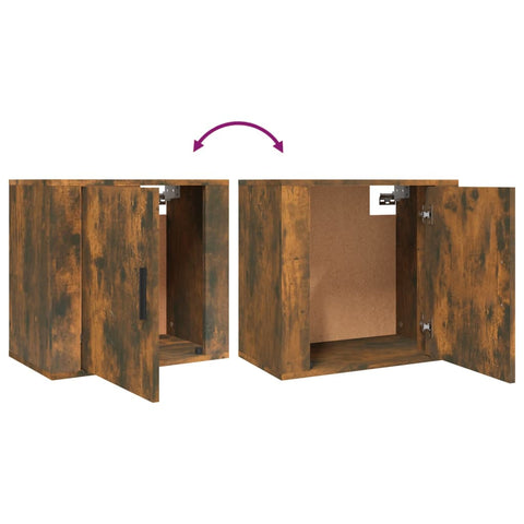 vidaXL Wall-mounted Bedside Cabinets 2 pcs Smoked Oak 50x30x47 cm