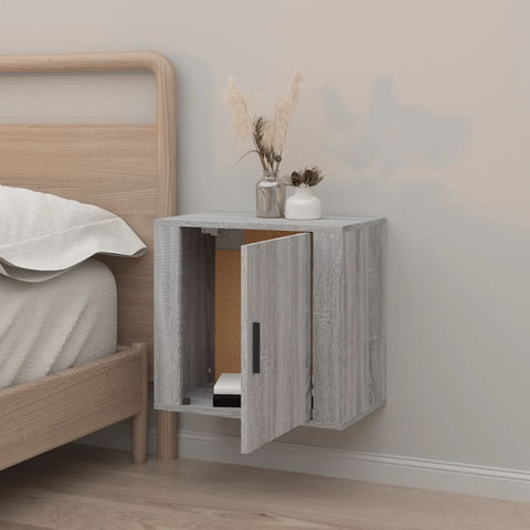 vidaXL Wall-mounted Bedside Cabinet Grey Sonoma 50x30x47 cm