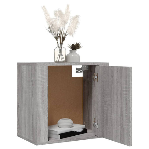 vidaXL Wall-mounted Bedside Cabinet Grey Sonoma 50x30x47 cm
