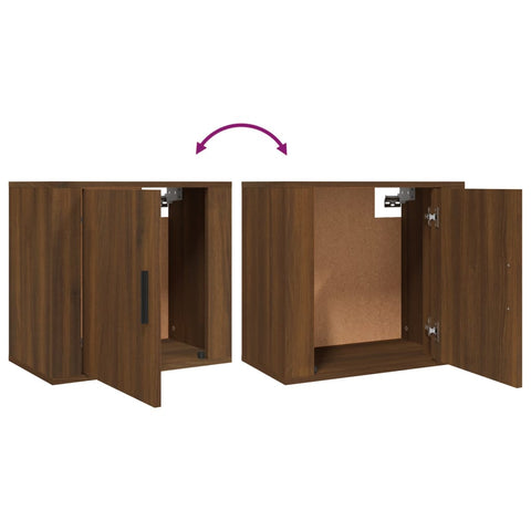 vidaXL Wall-mounted Bedside Cabinet Brown Oak 50x30x47 cm