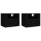 vidaXL Wall-mounted Bedside Cabinets 2 pcs Black 50x36x40 cm