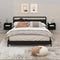 vidaXL Wall-mounted Bedside Cabinets 2 pcs Black 50x36x40 cm