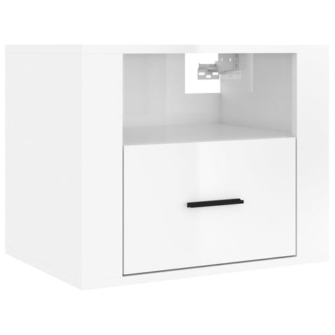 vidaXL Wall-mounted Bedside Cabinets 2 pcs High Gloss White 50x36x40cm