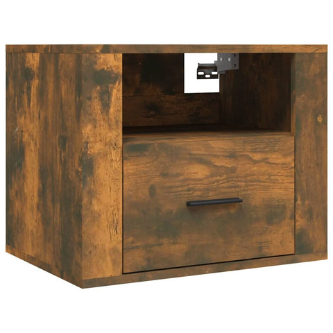 vidaXL Wall-mounted Bedside Cabinet Smoked Oak 50x36x40 cm