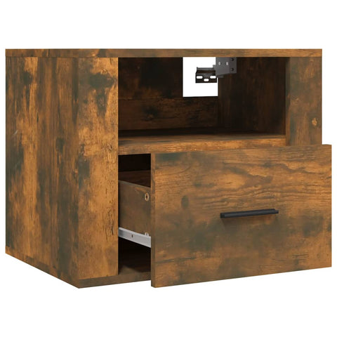 vidaXL Wall-mounted Bedside Cabinet Smoked Oak 50x36x40 cm