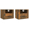 vidaXL Wall-mounted Bedside Cabinets 2 pcs Smoked Oak 50x36x40 cm