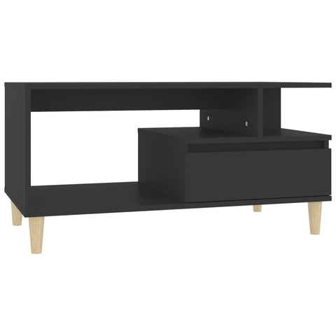 vidaXL Coffee Table Black 90x49x45 cm Engineered Wood