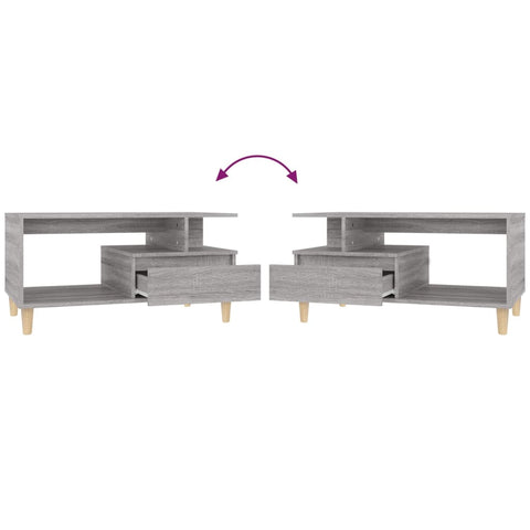 vidaXL Coffee Table Grey Sonoma 90x49x45 cm Engineered Wood