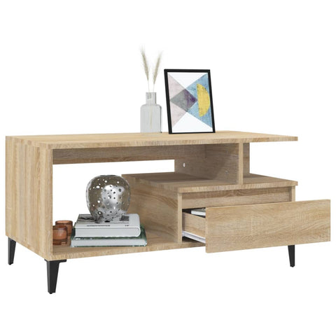 vidaXL Coffee Table Sonoma Oak 90x49x45 cm Engineered Wood