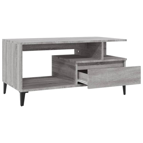 vidaXL Coffee Table Grey Sonoma 90x49x45 cm Engineered Wood
