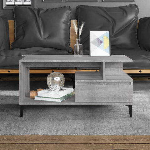 vidaXL Coffee Table Grey Sonoma 90x49x45 cm Engineered Wood