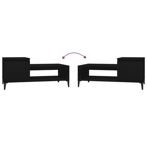 vidaXL Coffee Table Black 100x50x45 cm Engineered Wood