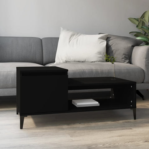 vidaXL Coffee Table Black 100x50x45 cm Engineered Wood