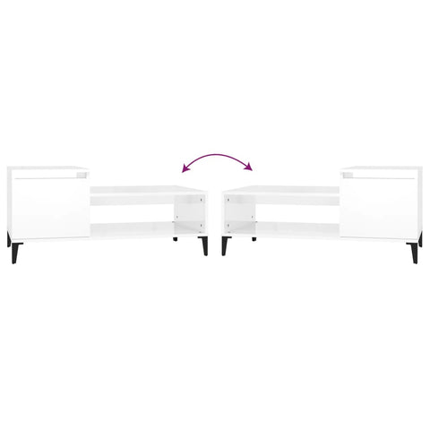 vidaXL Coffee Table High Gloss White 100x50x45 cm Engineered Wood