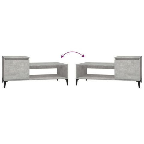 vidaXL Coffee Table Concrete Grey 100x50x45 cm Engineered Wood