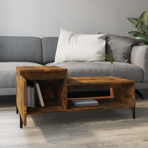 vidaXL Coffee Table Smoked Oak 100x50x45 cm Engineered Wood