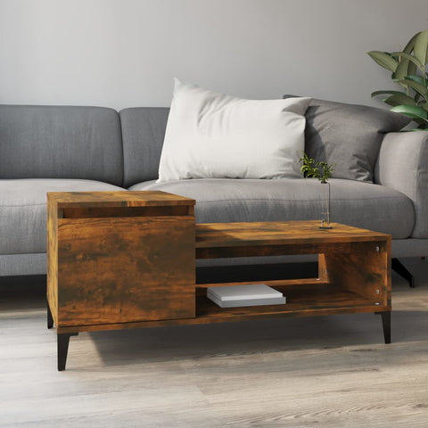 vidaXL Coffee Table Smoked Oak 100x50x45 cm Engineered Wood