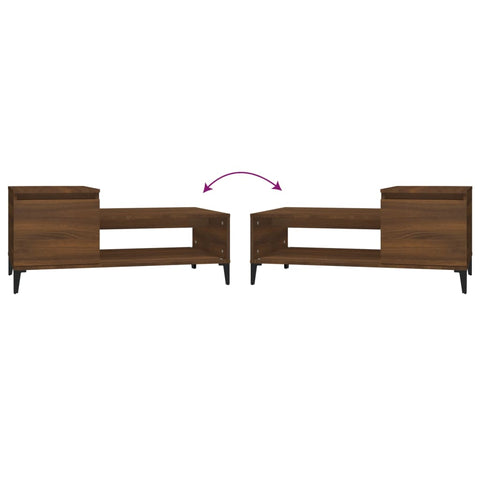 vidaXL Coffee Table Brown Oak 100x50x45 cm Engineered Wood
