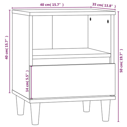 vidaXL Bedside Cabinets 2 pcs Concrete Grey 40x35x50 cm