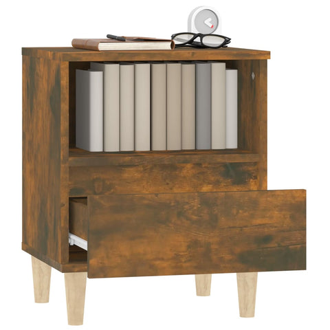 vidaXL Bedside Cabinets 2 pcs Smoked Oak 40x35x50 cm