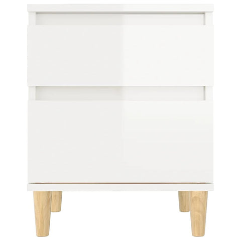 vidaXL Bedside Cabinet High Gloss White 40x35x50 cm