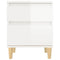 vidaXL Bedside Cabinet High Gloss White 40x35x50 cm