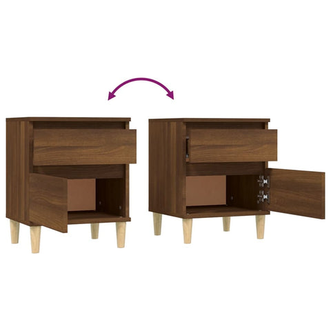 vidaXL Bedside Cabinet Brown Oak 40x35x50 cm
